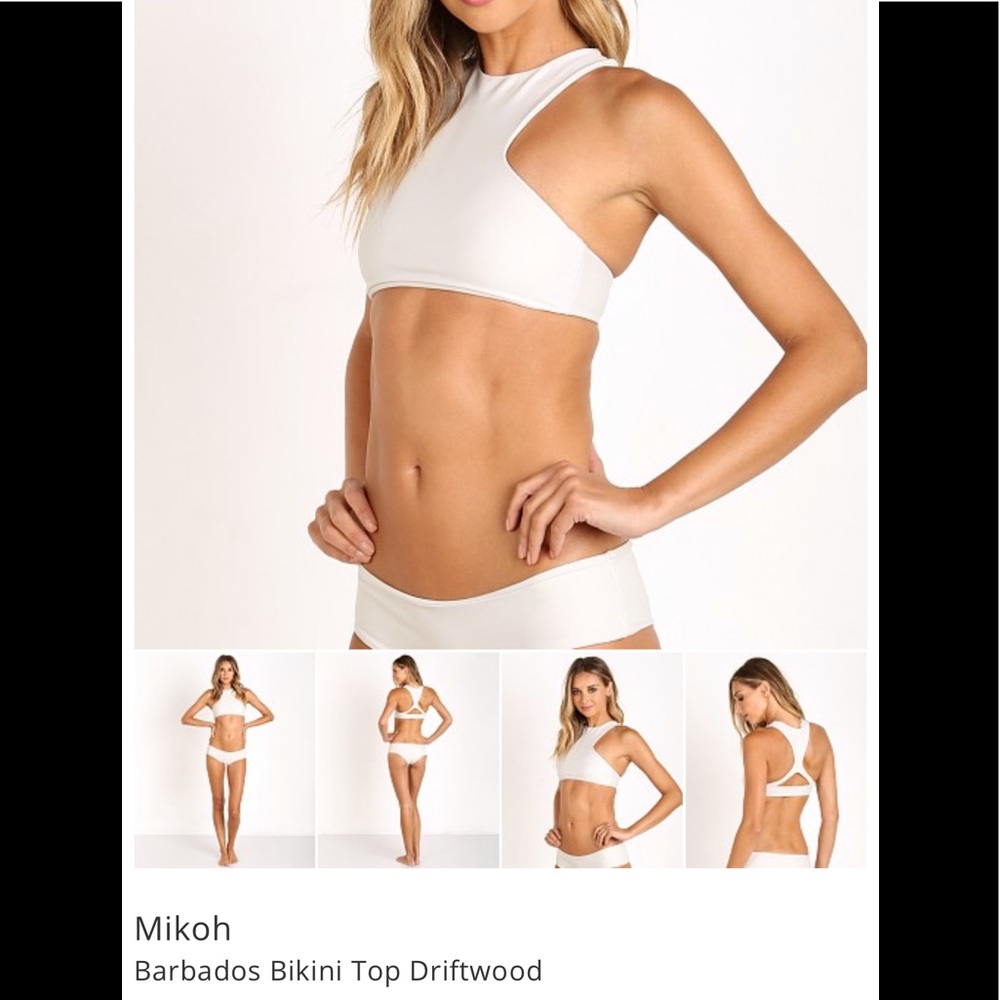 Mikoh Women's Swimwear Barbados Bikini Top in Driftwood/ Beige Size XL